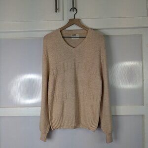 Montgomery Ward Vintage Sweater Shetland Wool Acrylic Blend Size Medium V neck